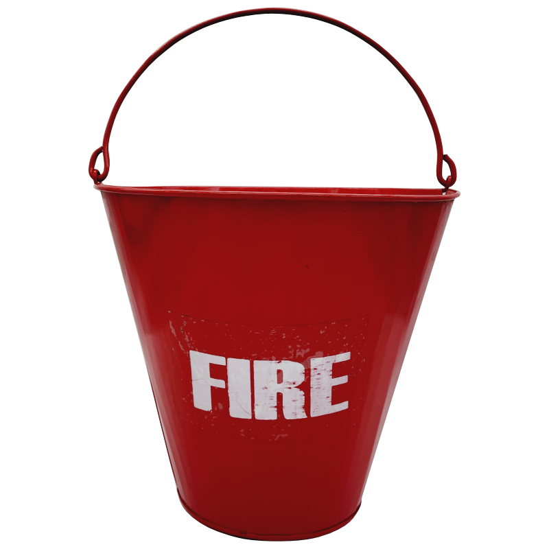 Flat Bottom Steel Fire Bucket Safety Signs & Equipment